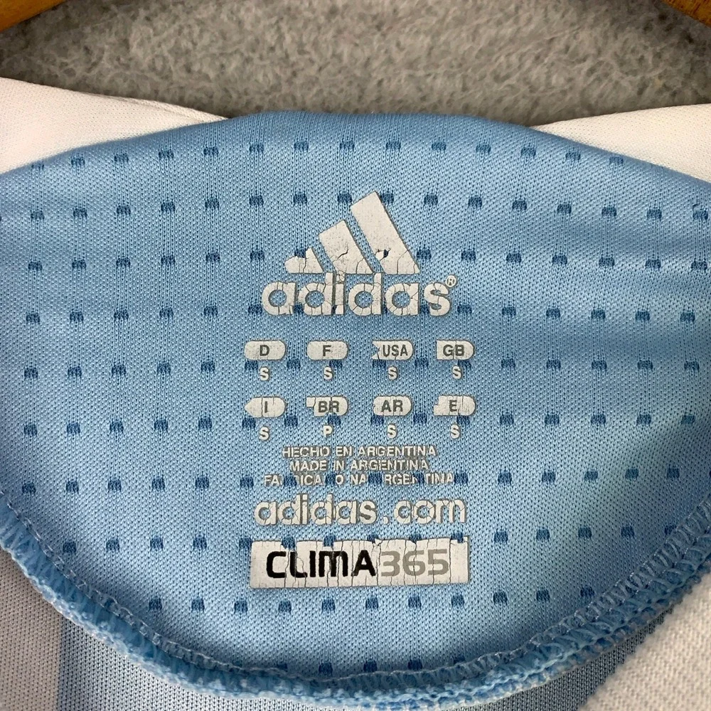 Adidas Argentina Home Soccer Jersey Mens Small Blue White Striped Clima365 AFA